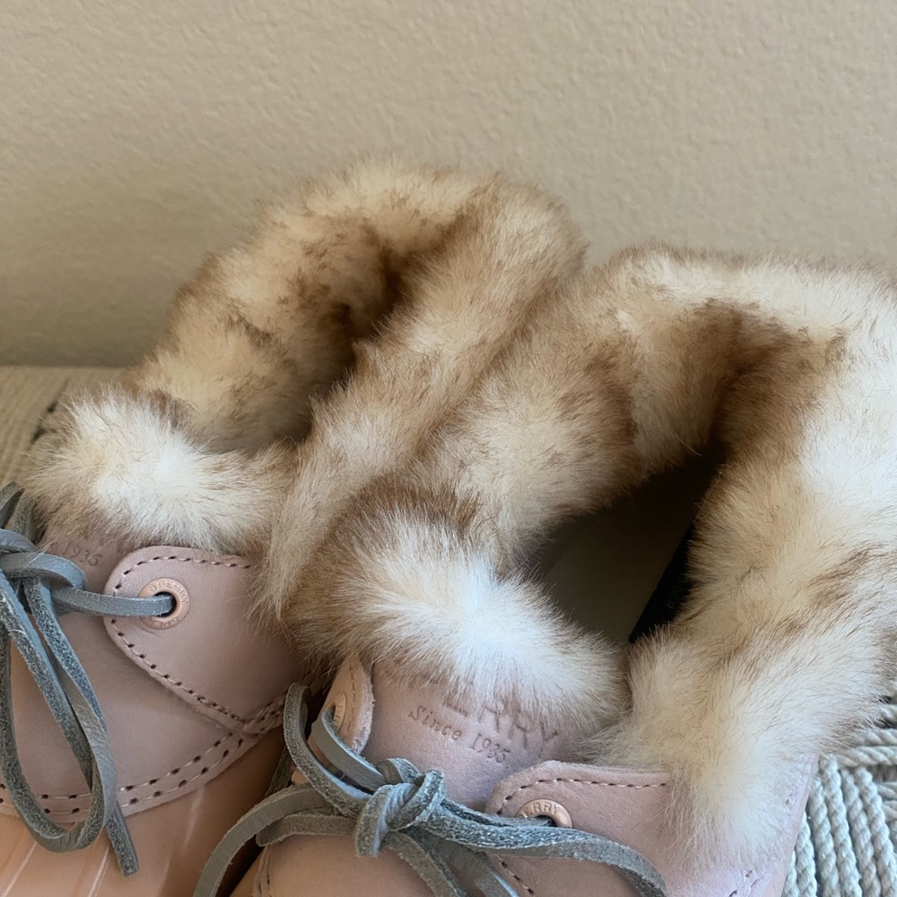 Sperry faux fur lined shoe water snow saltwater 1eye cozy blush boots waterproof - Picture 3 of 9
